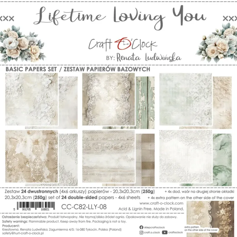 LIFETIME LOVING YOU - A SET OF PAPERS 20.3 cm x 20.3 cm - MIX