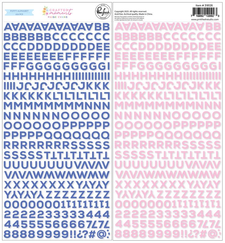 Crafted Moments Mini Puffy Alpha Stickers by Paige Evans