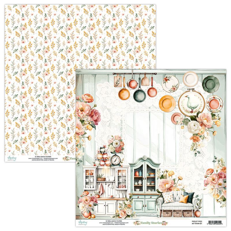 Family Stories 12x12 Inch Scrapbooking Paper Set 