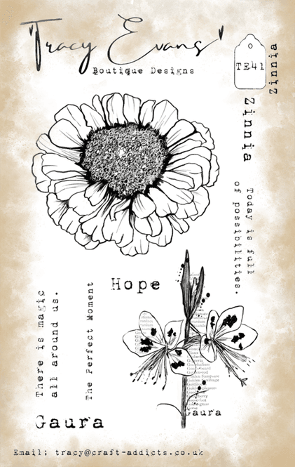 Hovedbilde TE41 - Zinnia - A6 Stamp