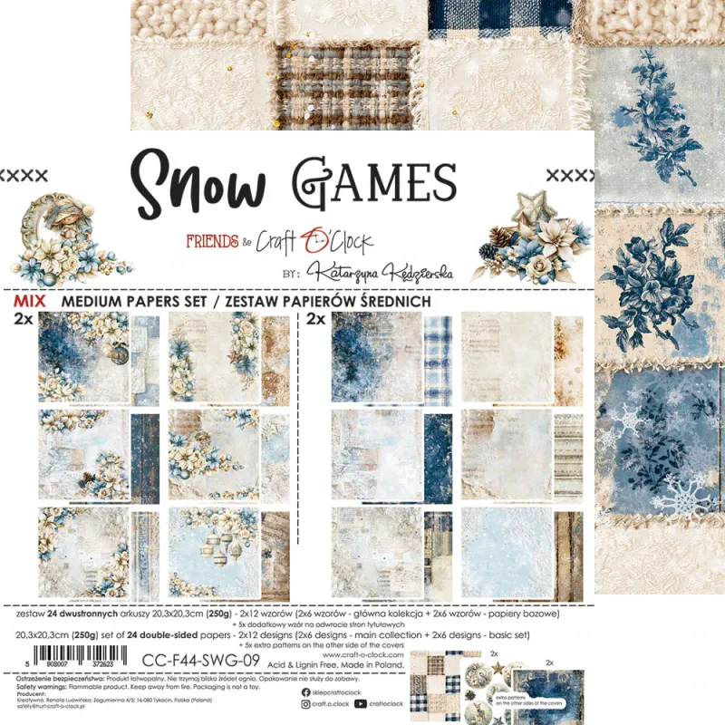 Craft O'Clock - Snow Games - Extras Set - MIX - 8x8