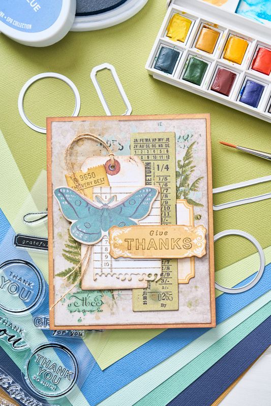 Framelits Die w/Stamps by 49 and Market Thankful Sentiments (11+