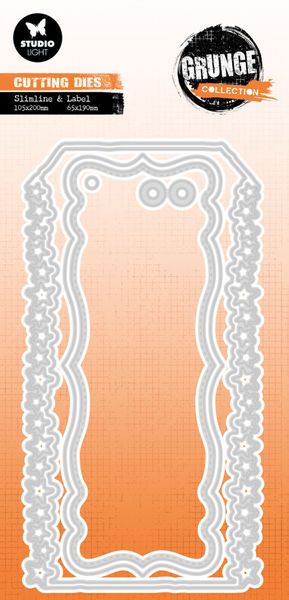 Slimline & Label Star Grunge Cutting Die