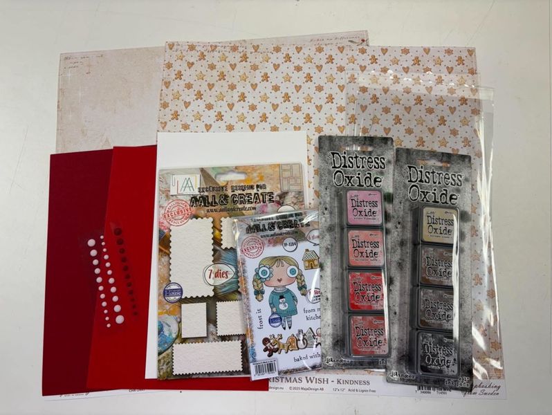 Scrapp sammen med May Linda – Godispose til jul – Kit med Distress Oxide