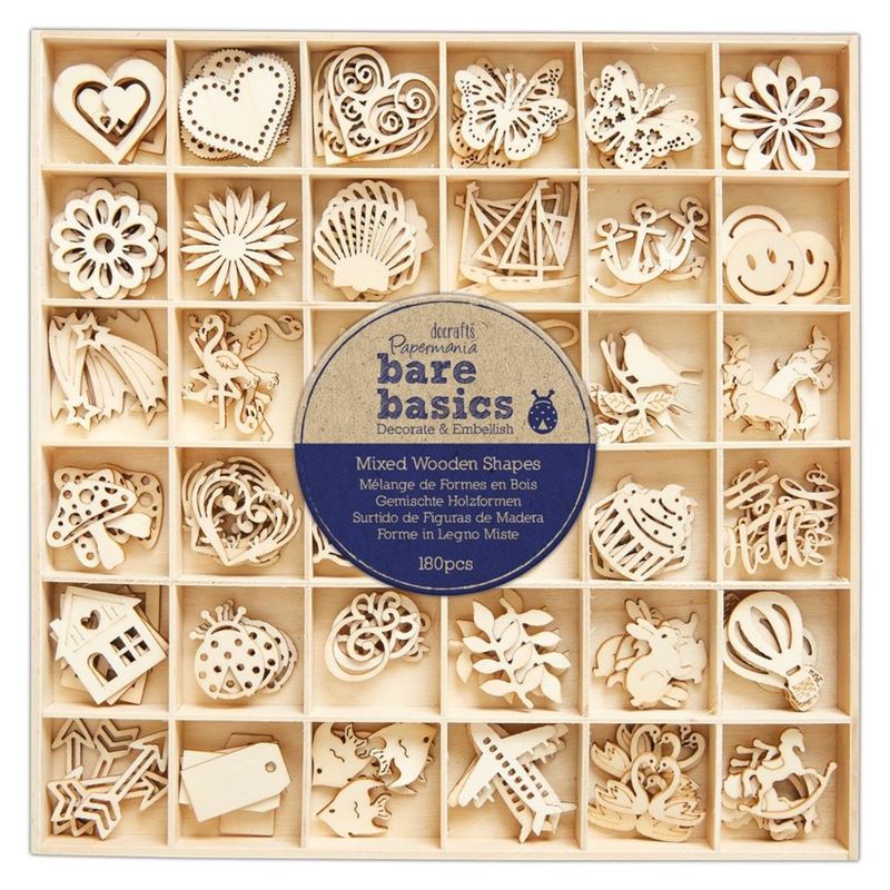 Bare Basics Wooden Shapes Mixed (180pcs) 