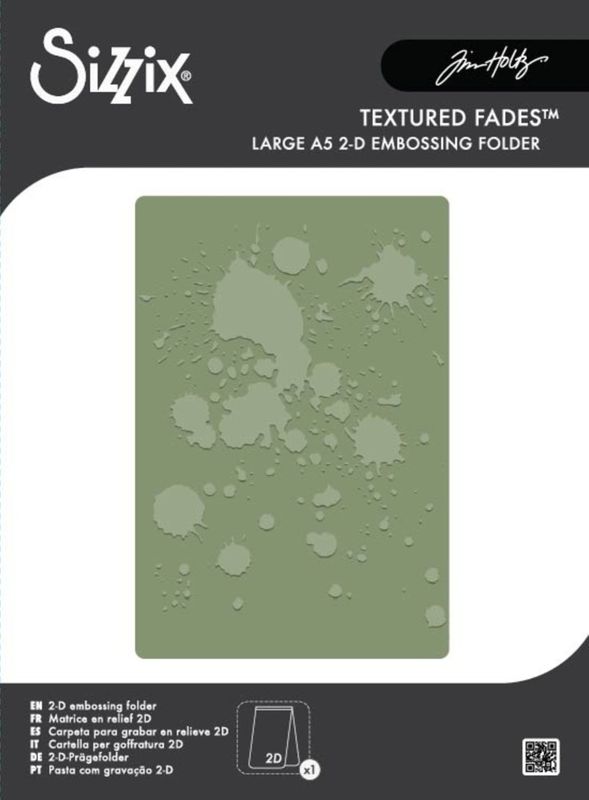 2D Texture Fades w/ A5 Embossing Folder Vault Ink Splats by Tim Holtz 