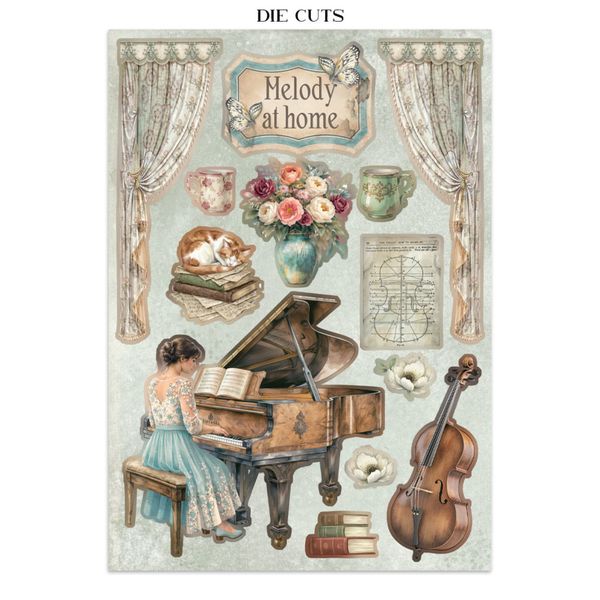 Symphony Junk Journal Stickers, Backgrounds, Cut-Outs by Sara Alcobendas