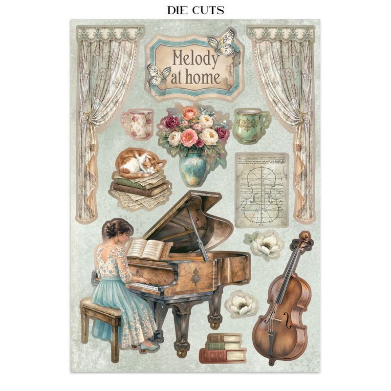 Symphony Junk Journal Stickers, Backgrounds, Cut-Outs by Sara Alcobendas