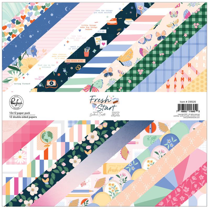 Fresh Start 12x12 Inch Paper Pack Double-Sided (12pcs) 