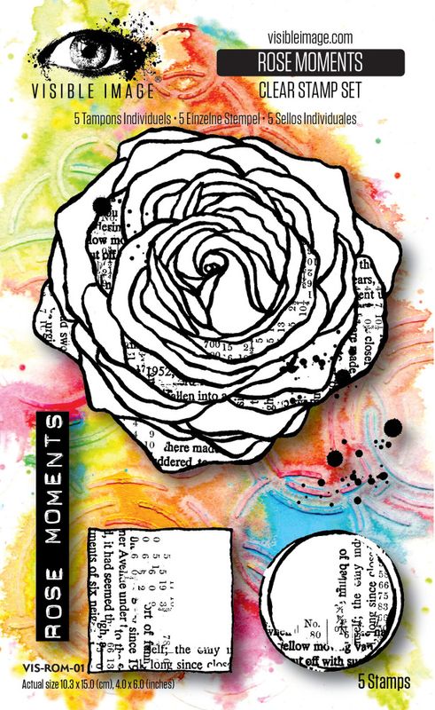 Grunge Florals 4x6 Inch Stamp Set Rose Moments