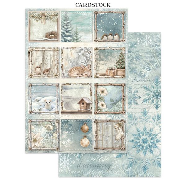 White Christmas Junk Journal Stickers, Backgrounds, Cut-Outs by Cristina Radovan