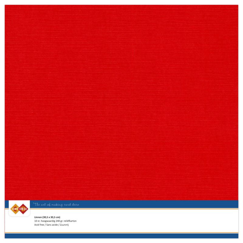 Linen Cardstock - Red - 10 pk 