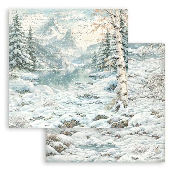 White Christmas 8x8 Inch Paper Pack Maxi Background Selection by Cristina Radovan