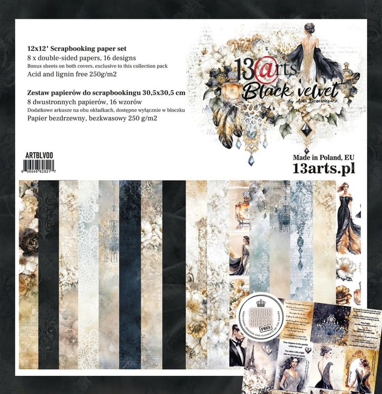 Paper pad BLACK VELVET 12x12