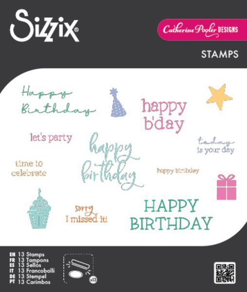 Clear Stamps Print & Pattern Birthday Sentiments (13pcs) 