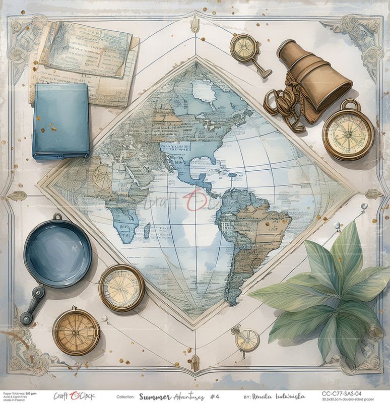 SUMMER ADVENTURES - A SET OF PAPERS 30,5X30,5CM