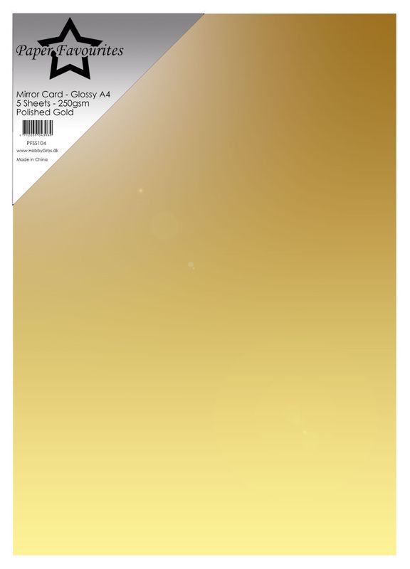 Polished Gold A4 Mirror Card Glossy 250gsm (5pcs)