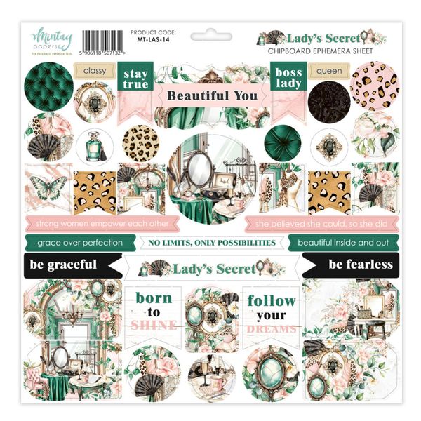 Lady's Secret 12x12 Inch Chipboard Ephemera Sheet