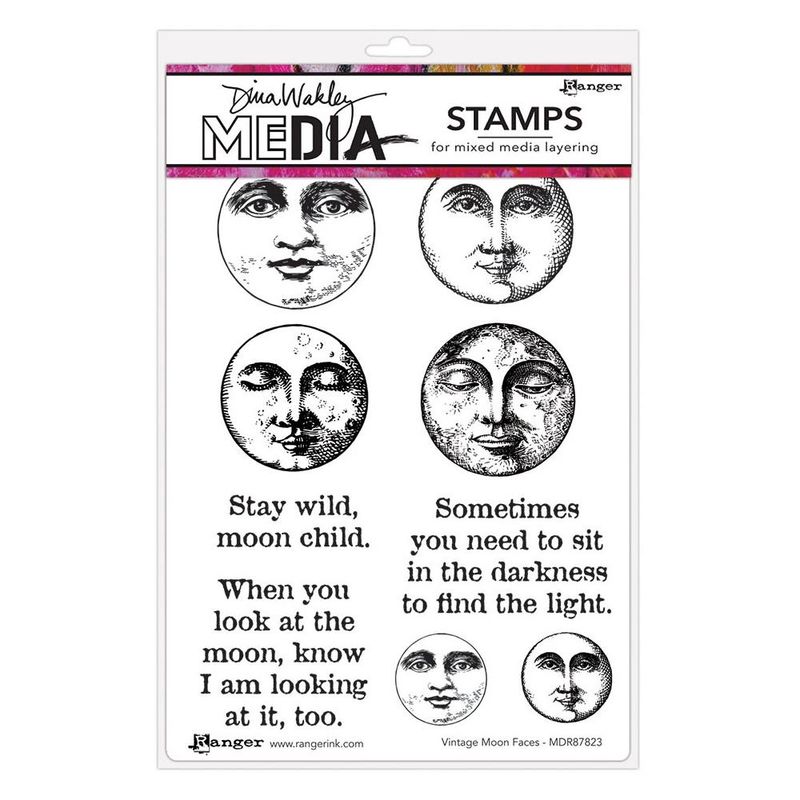 Dina Wakley - Vintage Moon Faces