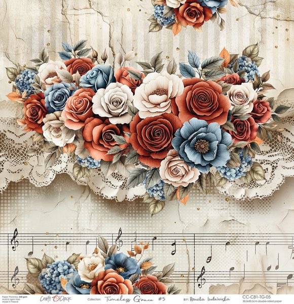 TIM E L E S S G R A C E -   s e t o f  p a p e r s - 3 0,5 x3 0,5 c m