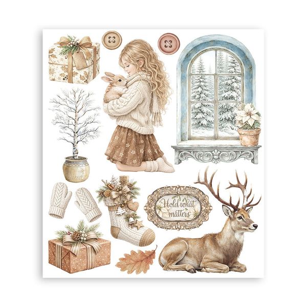 White Christmas Rub-On 20,5x23cm Assortment (6pcs) by Cristina Radovan 
