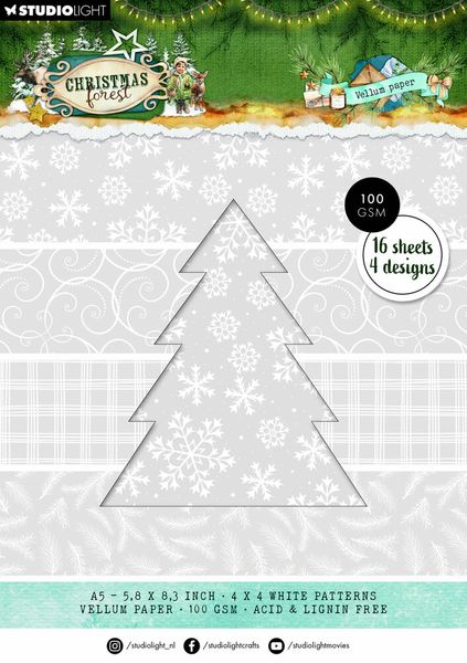 Christmas Forest A5 Vellum Paper Pad Backgrounds