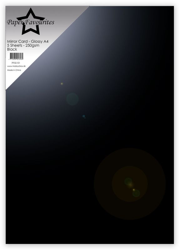 Black A4 Mirror Card Glossy 250gsm (5pcs)