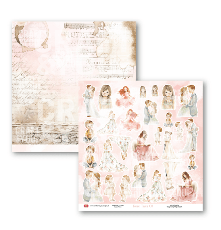 Rose Tales 12x12 Inch Paper Set 250gsm (12sheets)