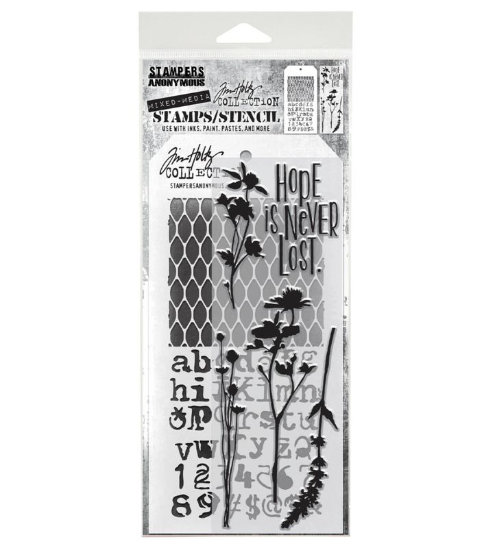 Mixed Media #21 Tim Holtz Stamps/Stencil