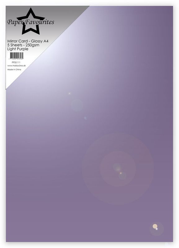 Light Purple A4 Mirror Card Glossy 250gsm (5pcs)