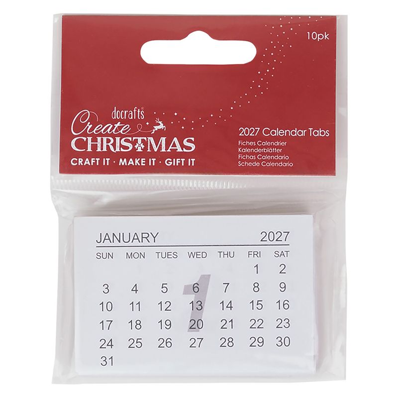 Create Christmas 2027 Calendar Tabs (10pcs)