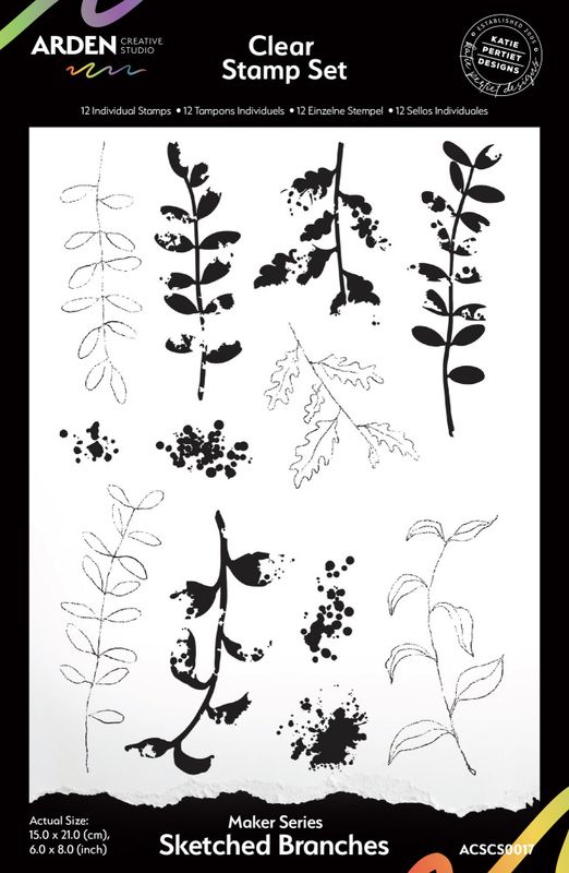 Laurel Grove Maker Series 6x8 Inch Clear Stamp Set Sketched Branches
