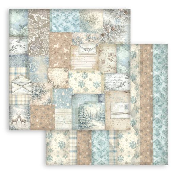 White Christmas 8x8 Inch Paper Pack Maxi Background Selection by Cristina Radovan