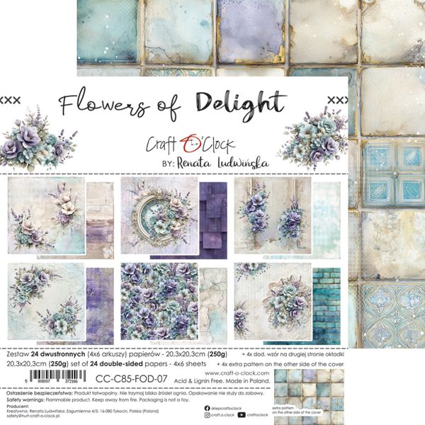 FLOWERS OF DELIGHT - 20,3X20,3CM