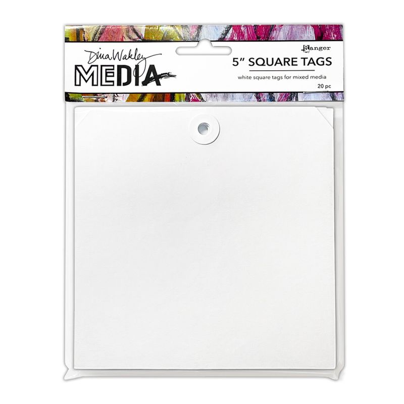 Dina Wakley MEdia Square Tags 5 Inch (20pcs)