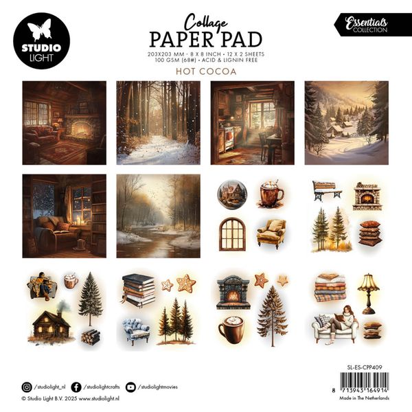 Hot Cocoa 8x8 Inch Collage Paper Pad