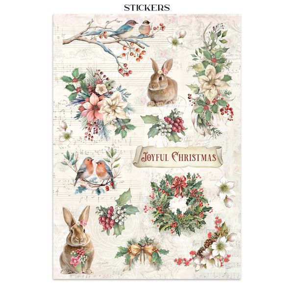 Winter Magic Junk Journal Stickers, Backgrounds, Cut-Outs