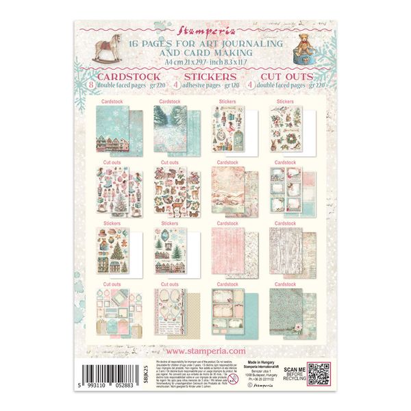 Winter Magic Junk Journal Stickers, Backgrounds, Cut-Outs