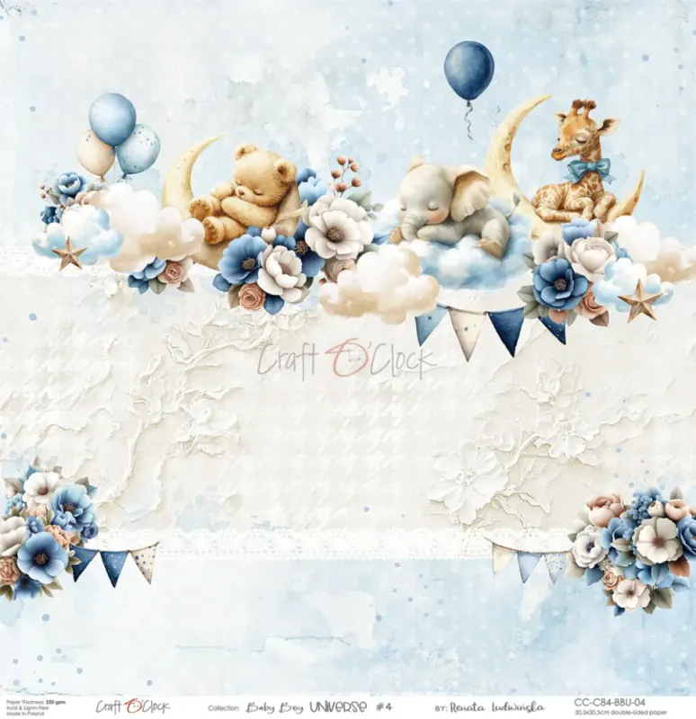 BABY BOY UNIVERSE - A SET OF PAPERS 30,5 cm x 30,5 cm