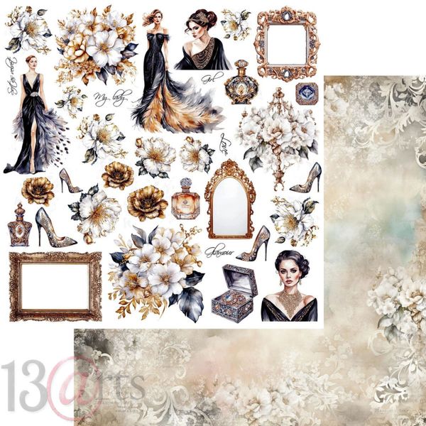 Paper pad BLACK VELVET 12x12" 