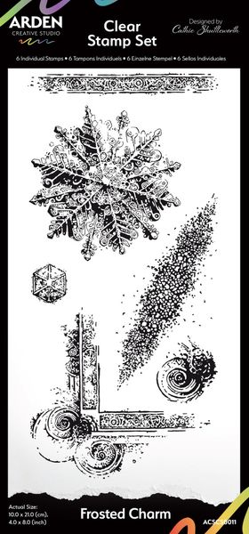 Frosted Charm 4x8 Inch Clear Stamp Set