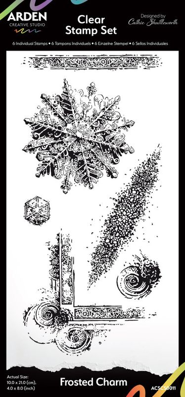 Frosted Charm 4x8 Inch Clear Stamp Set